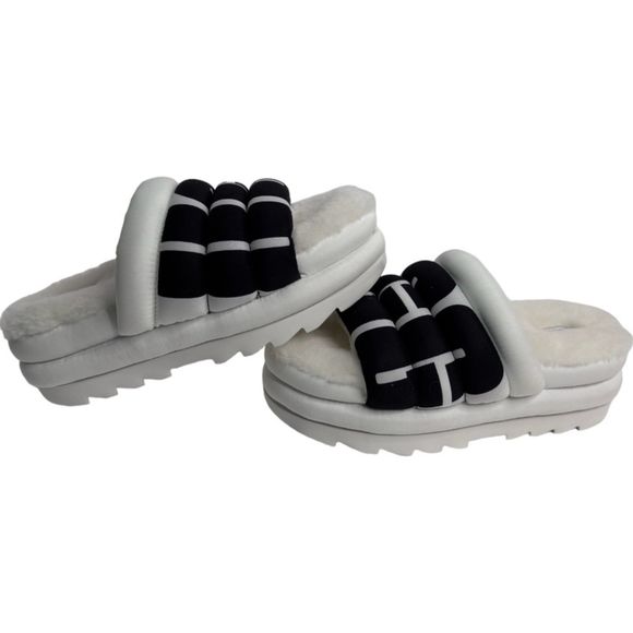 Ugg Maxi Slide Logo Platform In White Women's Size 8 NWT NO Box - Picture 8 of 16